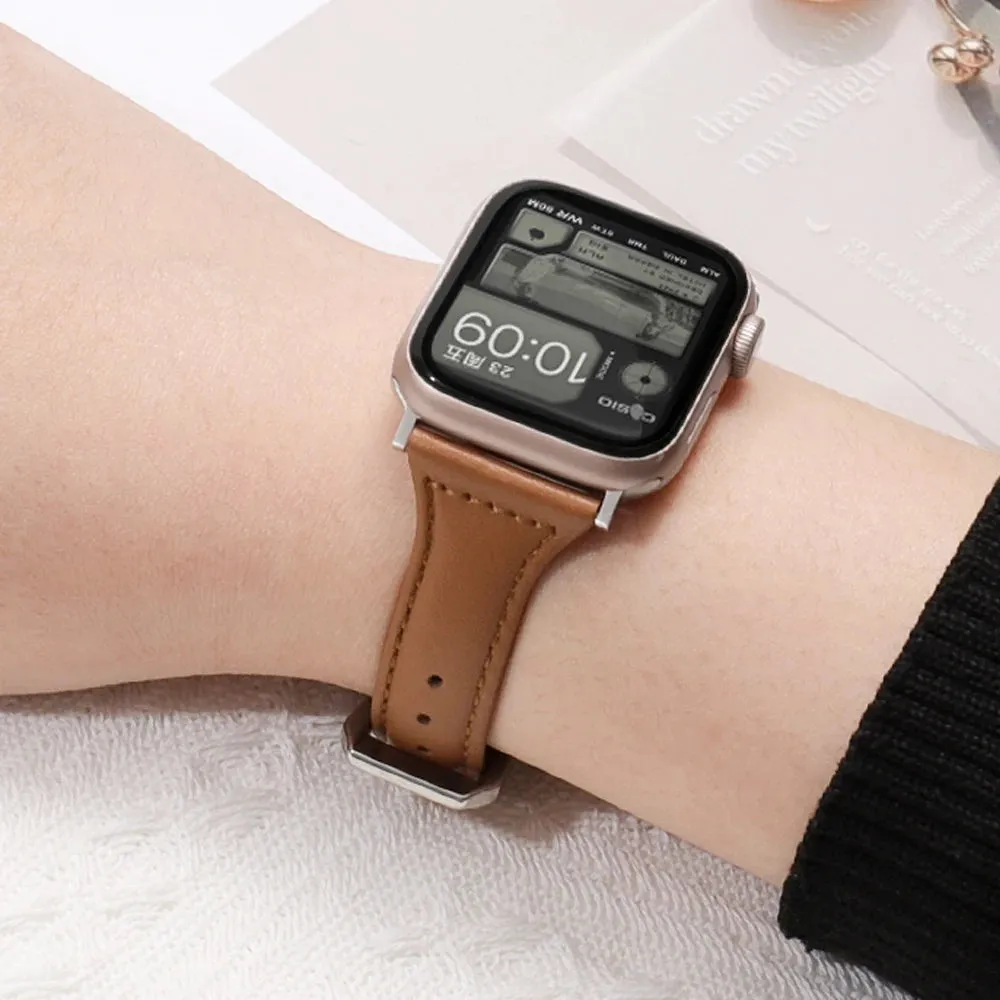 10829 2t-005 Correa de cuero delgada para Apple Watch