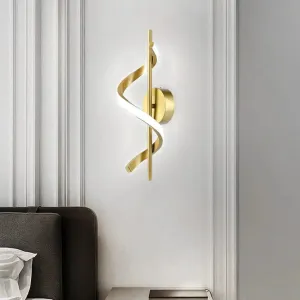 Arandela Dourada Sensacional com Design Espiral e Iluminação Suave
