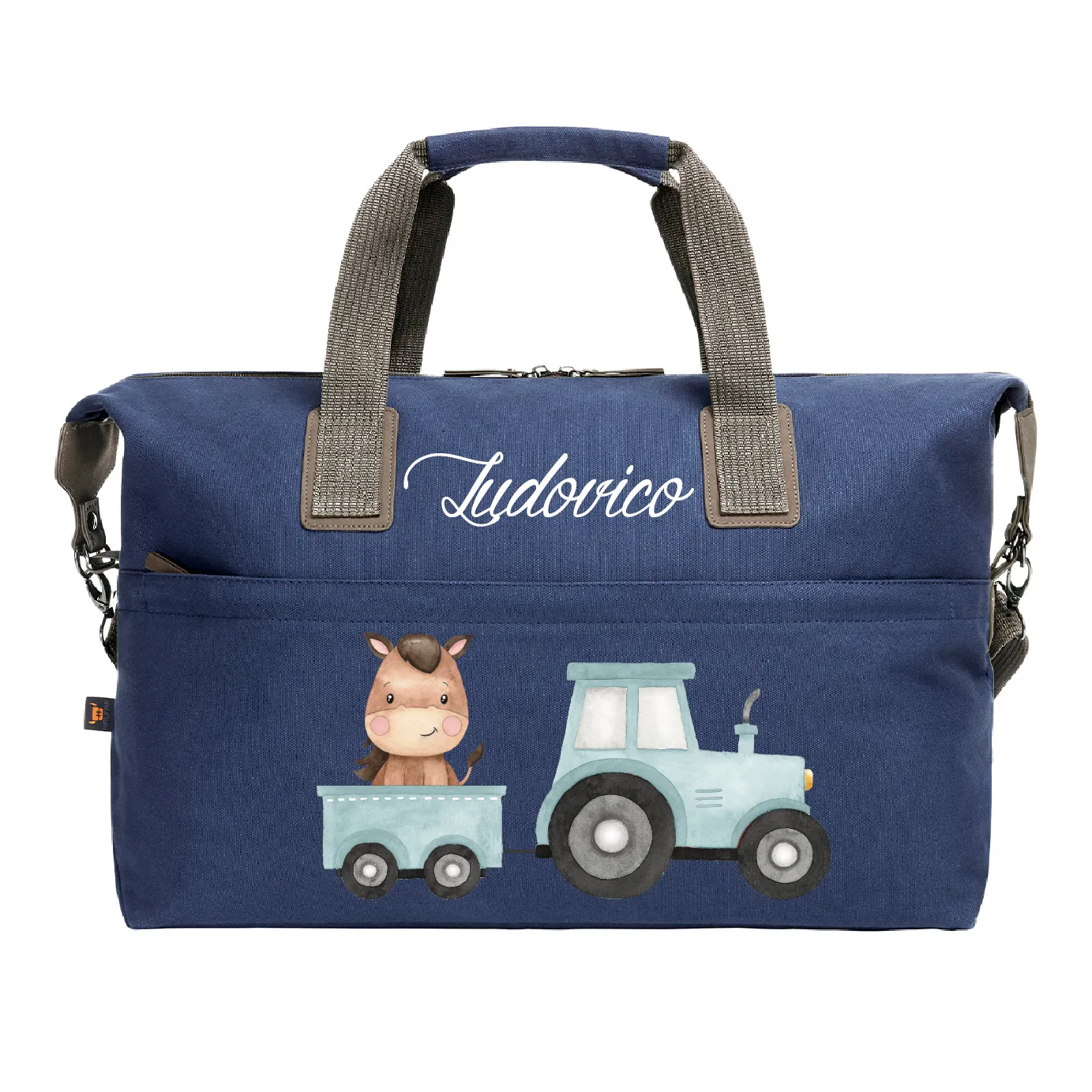 Borsone in cotone personalizzabile Trattore e Baby Horse