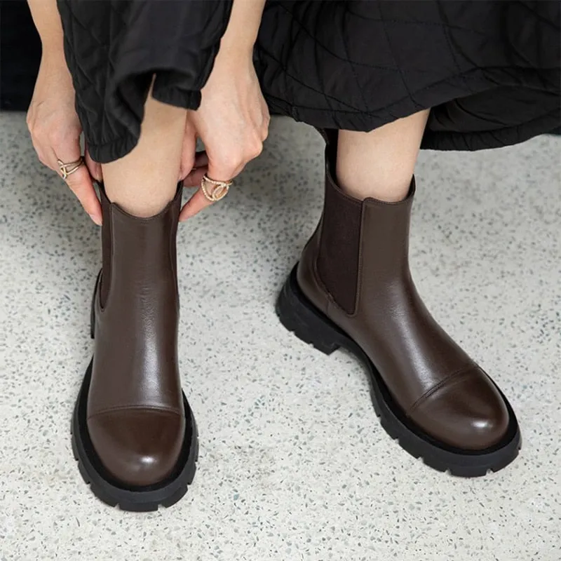 Womens Lace-Up Combat Boots - Bruch