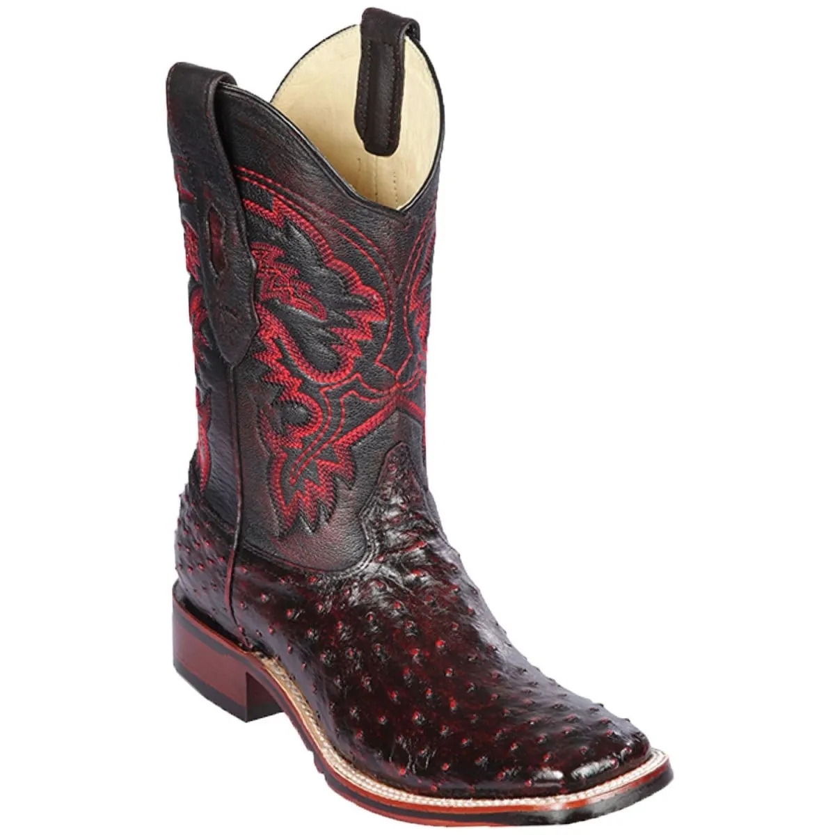 Botas de Avestruz Horma Amplia Suela TPU