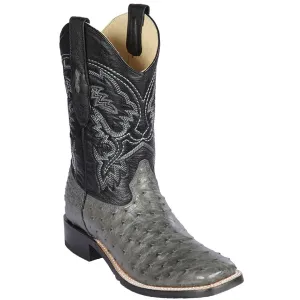 Botas de Avestruz Horma Amplia Suela TPU
