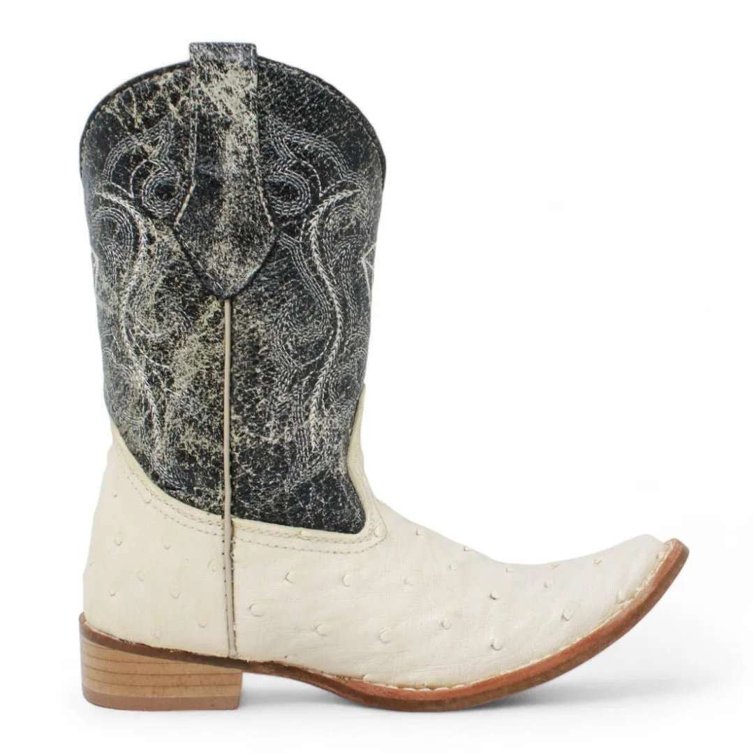 Botas de Avestruz Imitacion Horma 3X Aladino para Niño Color Hueso WD-371