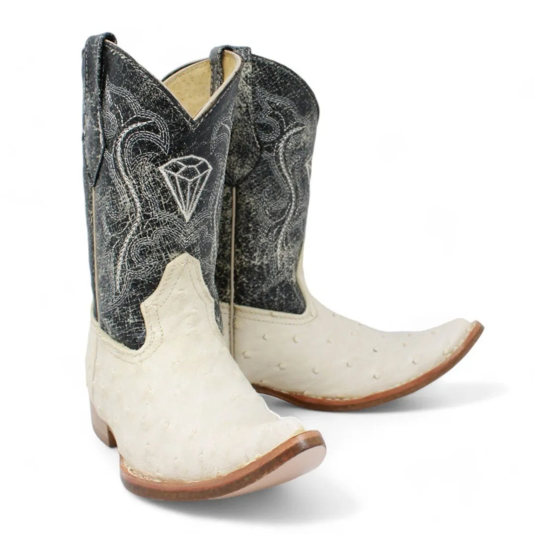 Botas de Avestruz Imitacion Horma 3X Aladino para Niño Color Hueso WD-371