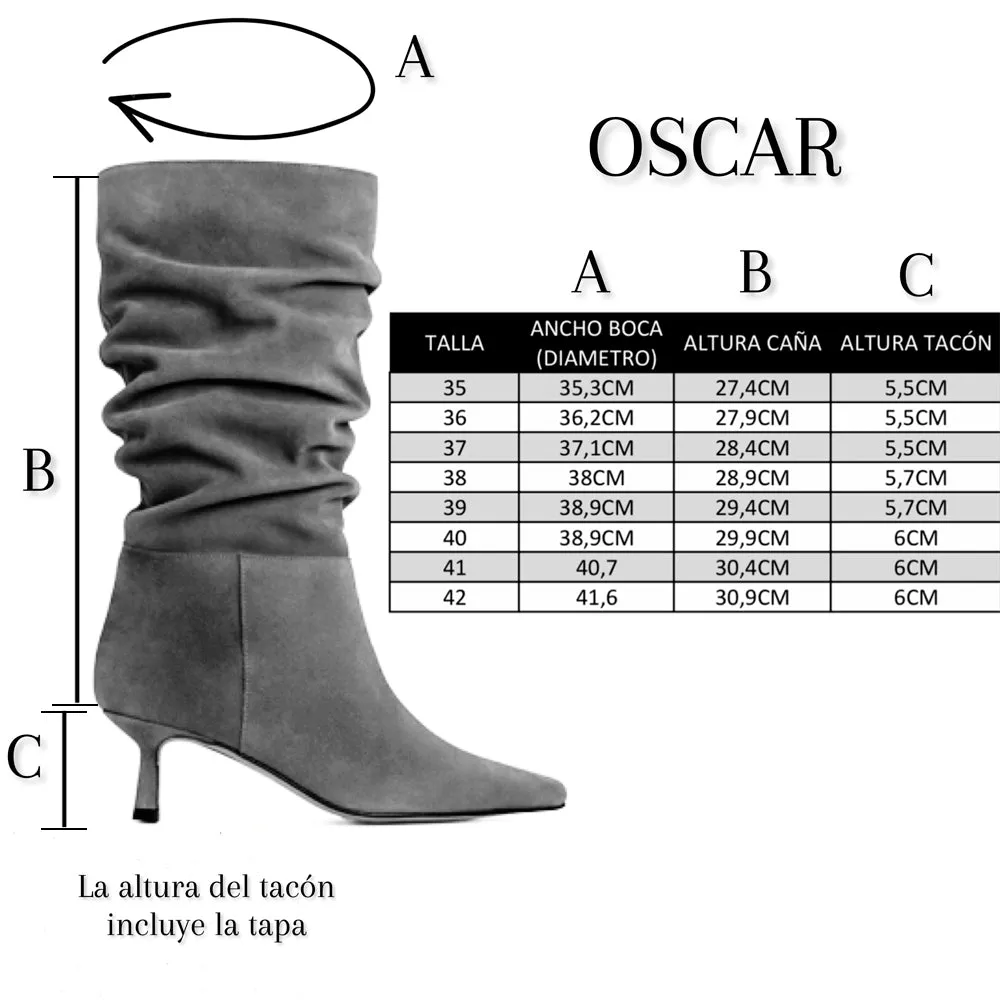 BOTÍN OSCAR ANTE CUERO TACÓN MIDI 5CM