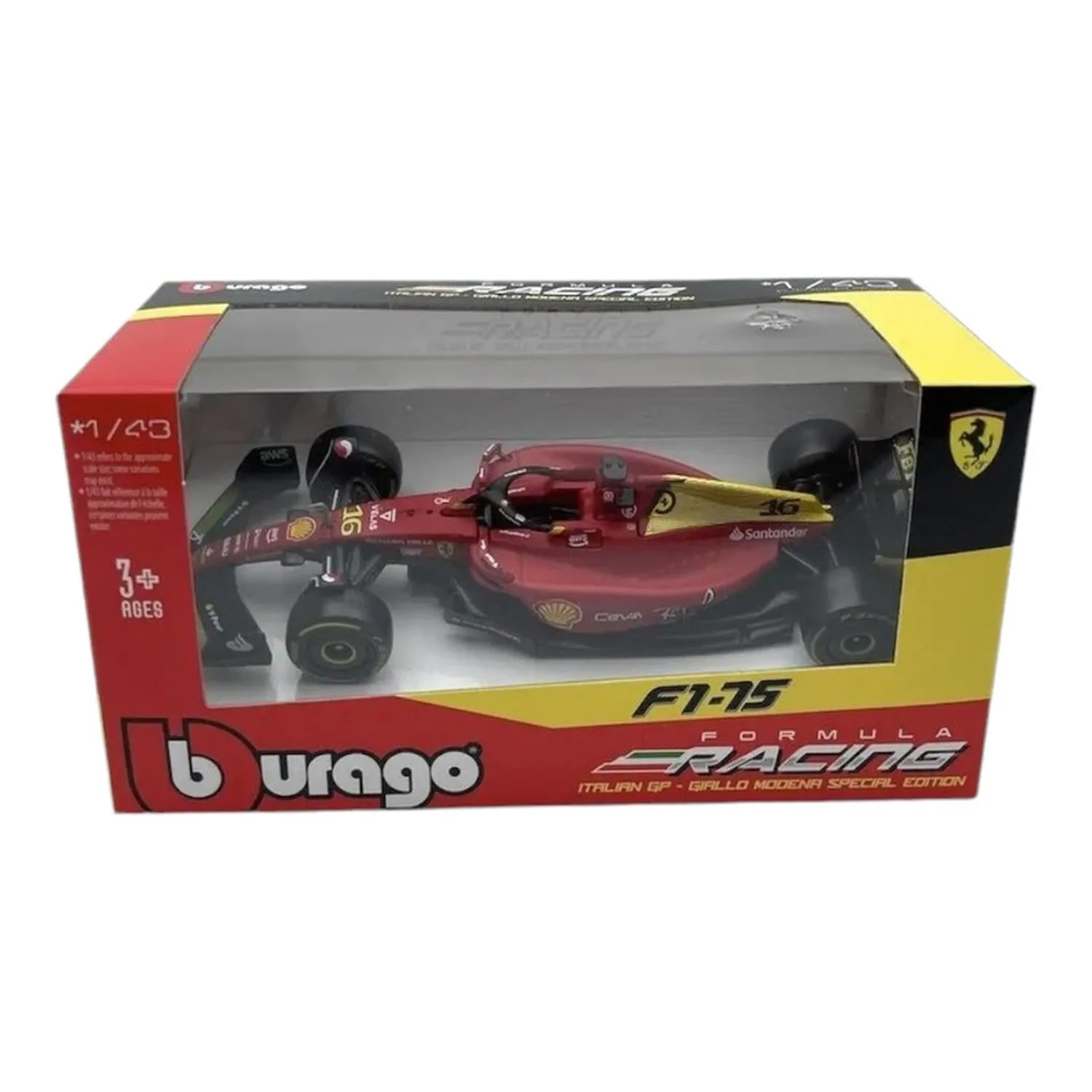 Burago Vehículo F1-75 Italian Gp Escala 1:43 Italian Formula Racing