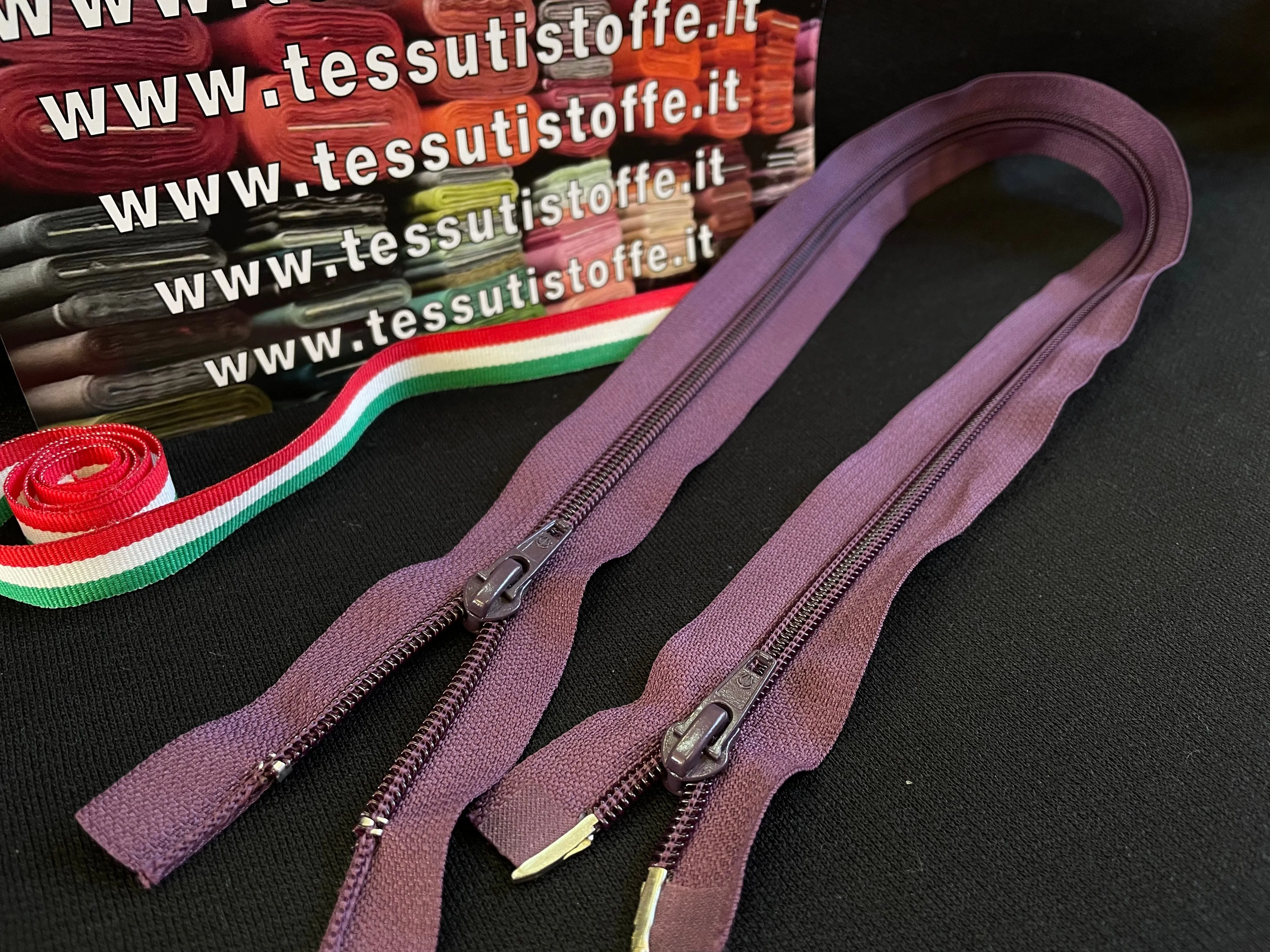 Cerniera Divisibile Doppio Cursore  A Spirale 71Cm Verde E Viola