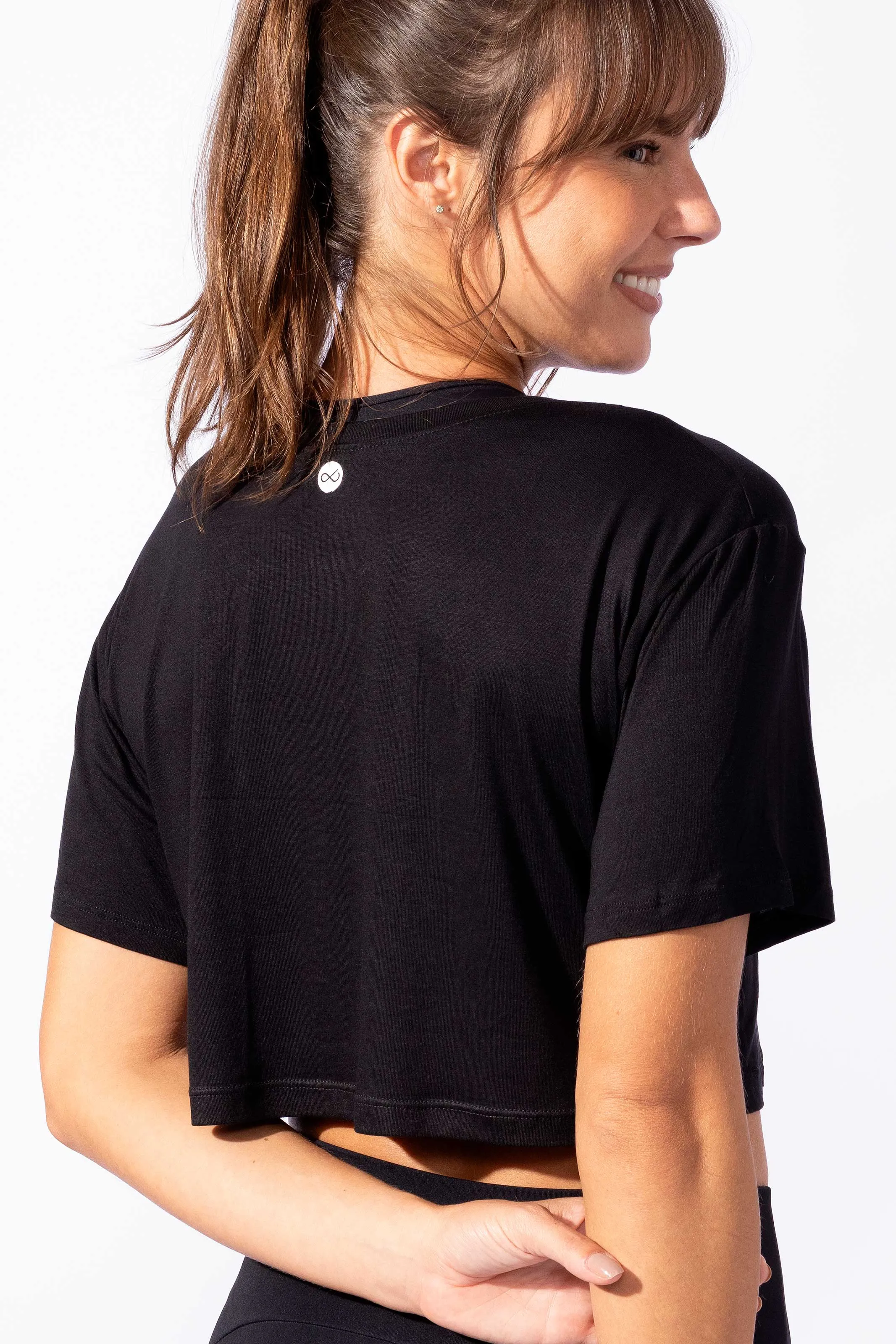 Cropped T-Shirt Felicidade é Coisa Séria