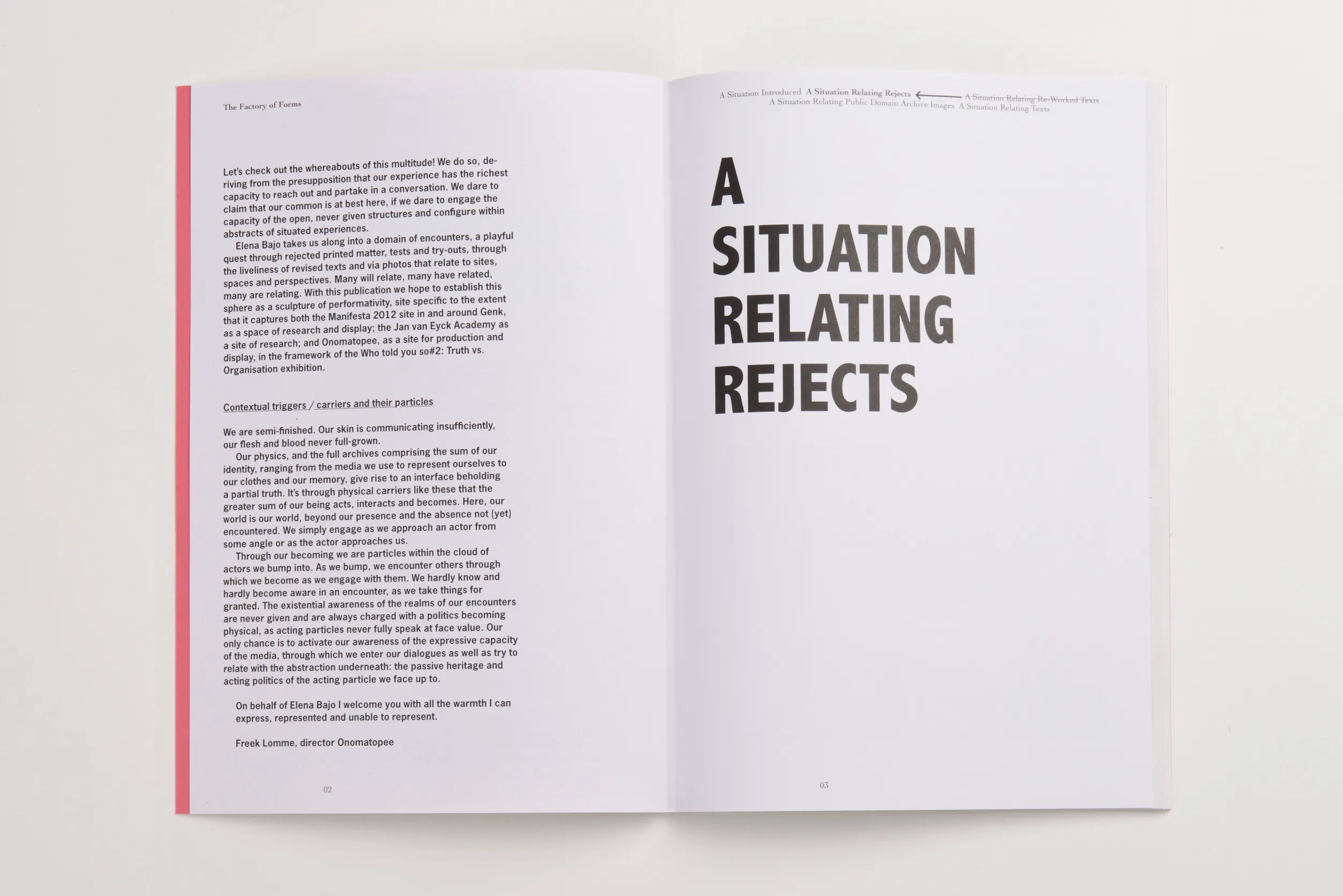 Factory of Forms: Relational settings by Elena Bajo