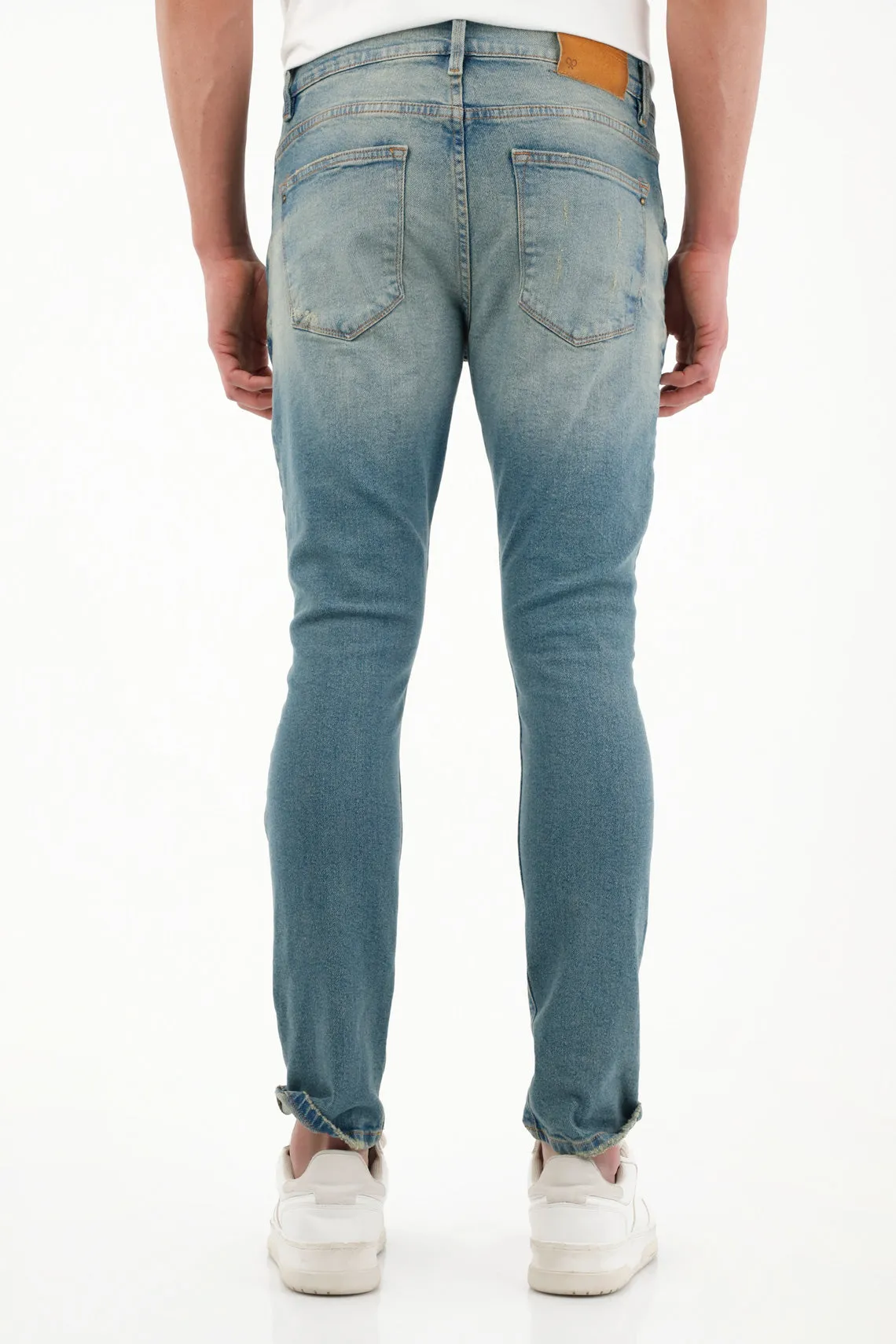 Jean cinco bolsillos azul para hombre