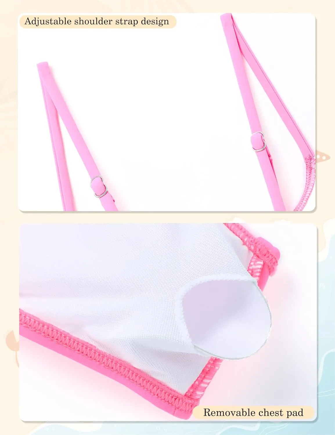 oklady Girls Swimsuit 2 Piece Bikini Set Tiered Ruffled Bathing Suit Adjustable Straps Girls' Swimwear