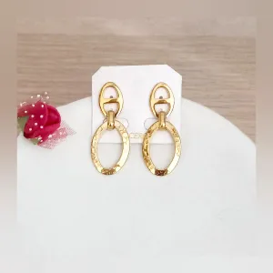Pendientes largos café acero