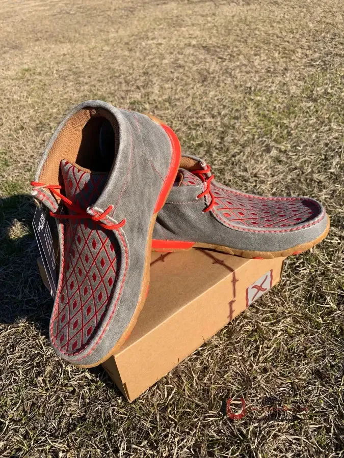 TWISTED X WOMEN CHUKKA DRIVING MOC GREY & GRENADINE CASUAL SHOE