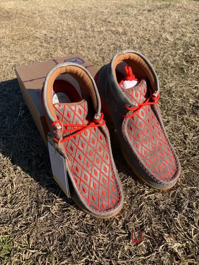 TWISTED X WOMEN CHUKKA DRIVING MOC GREY & GRENADINE CASUAL SHOE