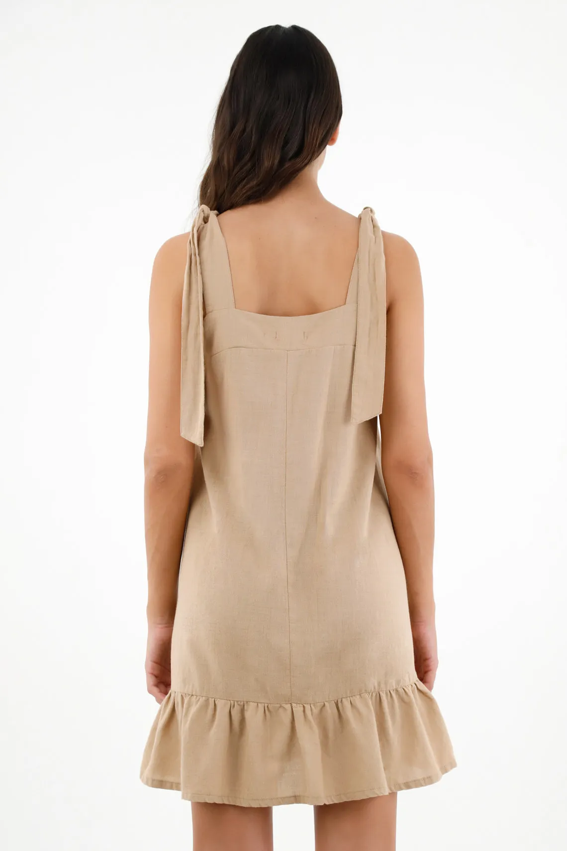 Vestido crudo de silueta tipo A para mujer