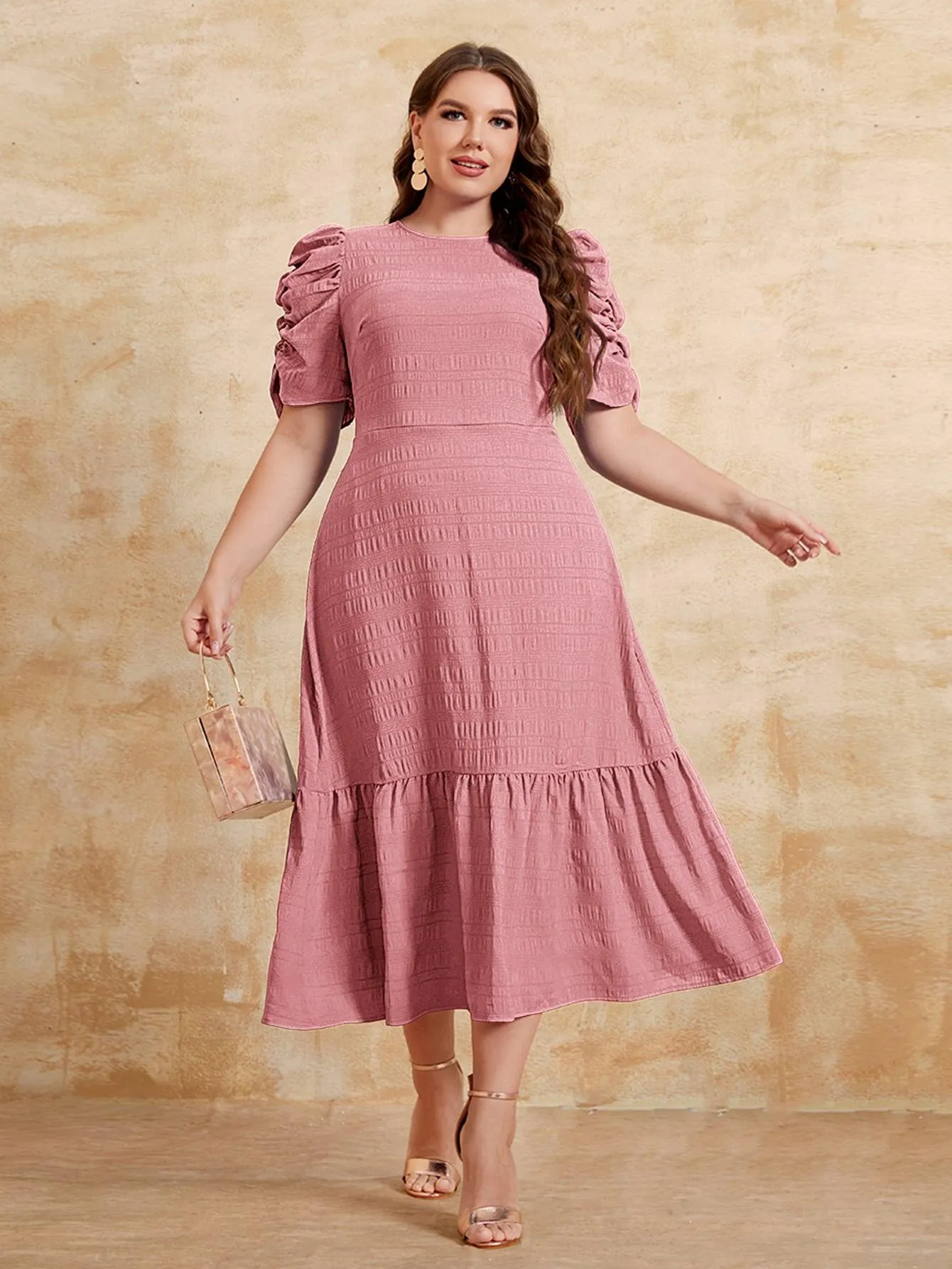 Vestido Manga Bufante Plus Size - Serena