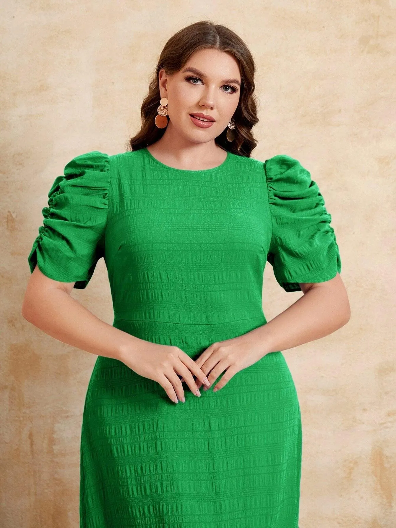 Vestido Manga Bufante Plus Size - Serena
