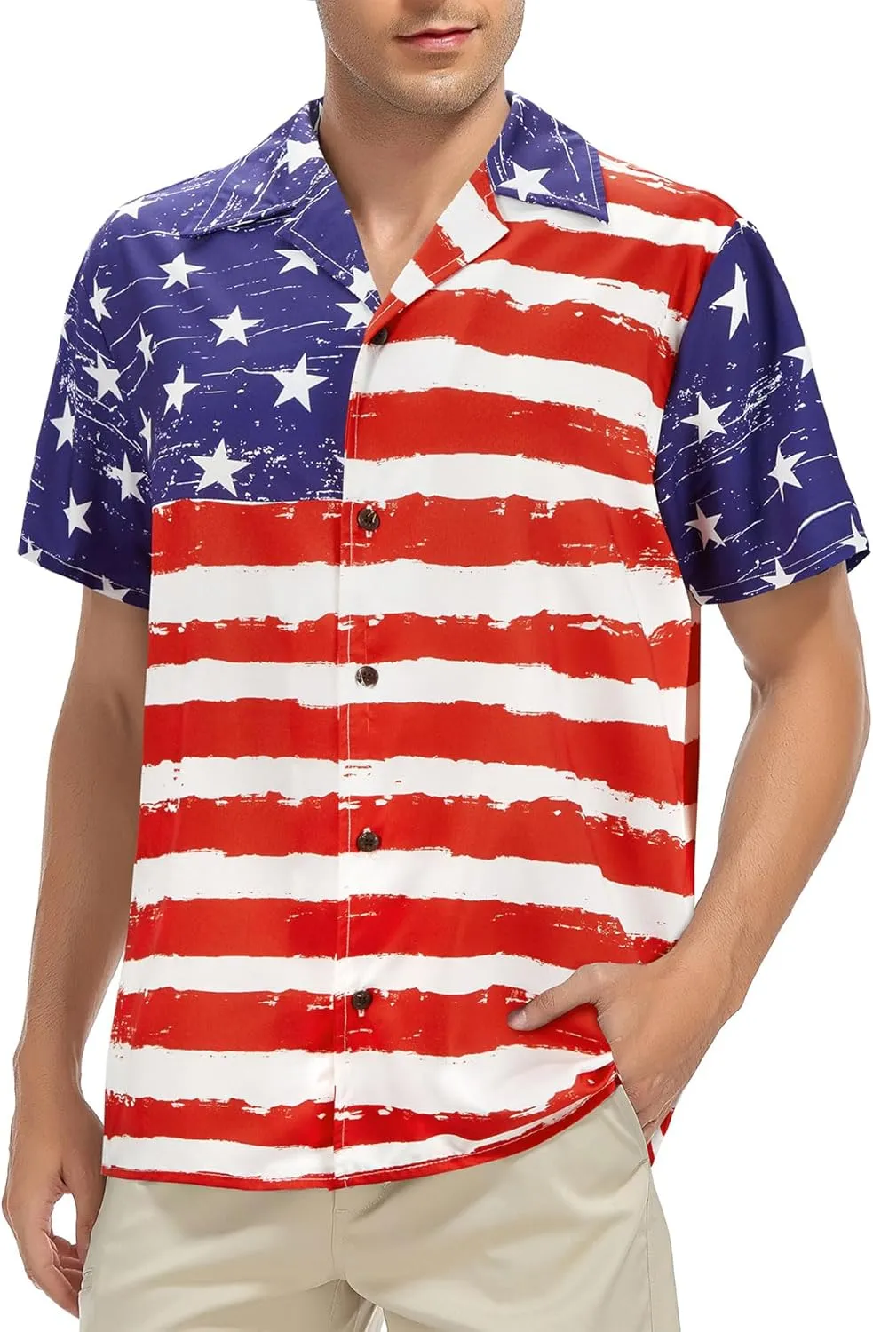 Zando Hawaiian Shirt for Men Funny Animal Tropical Shirts for Men Short Sleeve Button Down Vacation Shirt Summer Beach Shirt