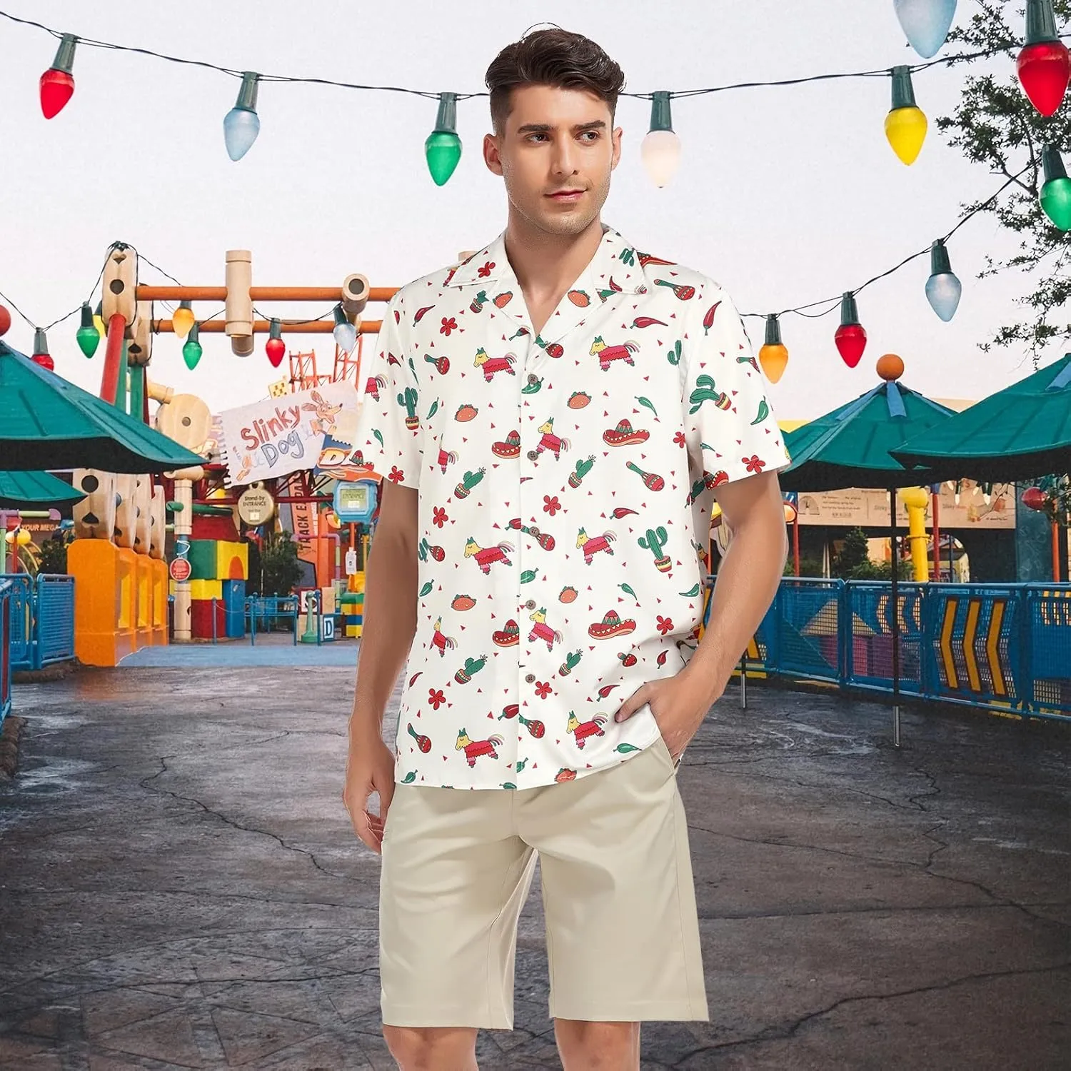 Zando Hawaiian Shirt for Men Funny Animal Tropical Shirts for Men Short Sleeve Button Down Vacation Shirt Summer Beach Shirt